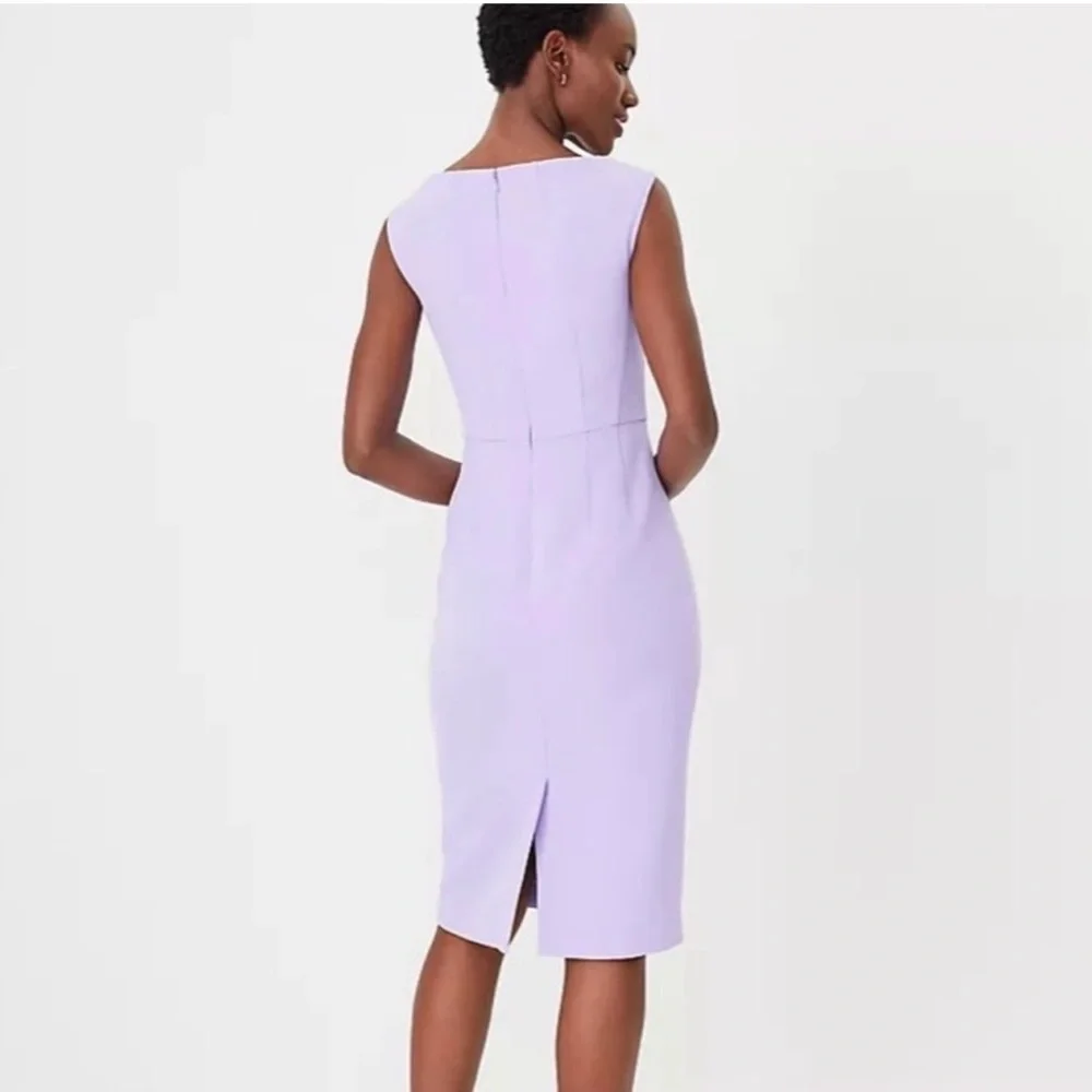 Ann Taylor Lavender Square-Neck Sheath Dress - Picture 2 of 10